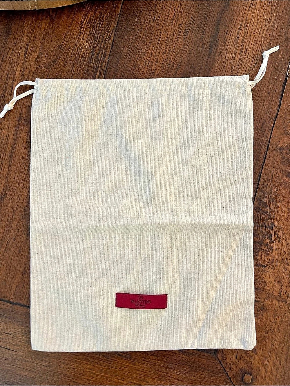 Valentino Drawstring Pouch in Cream Like New